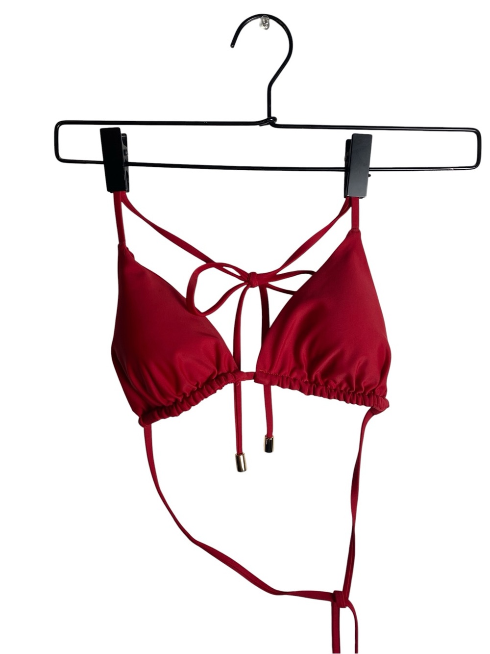 Quince Triangle Bikini Top Wrap Around Strappy Halter Swim Top